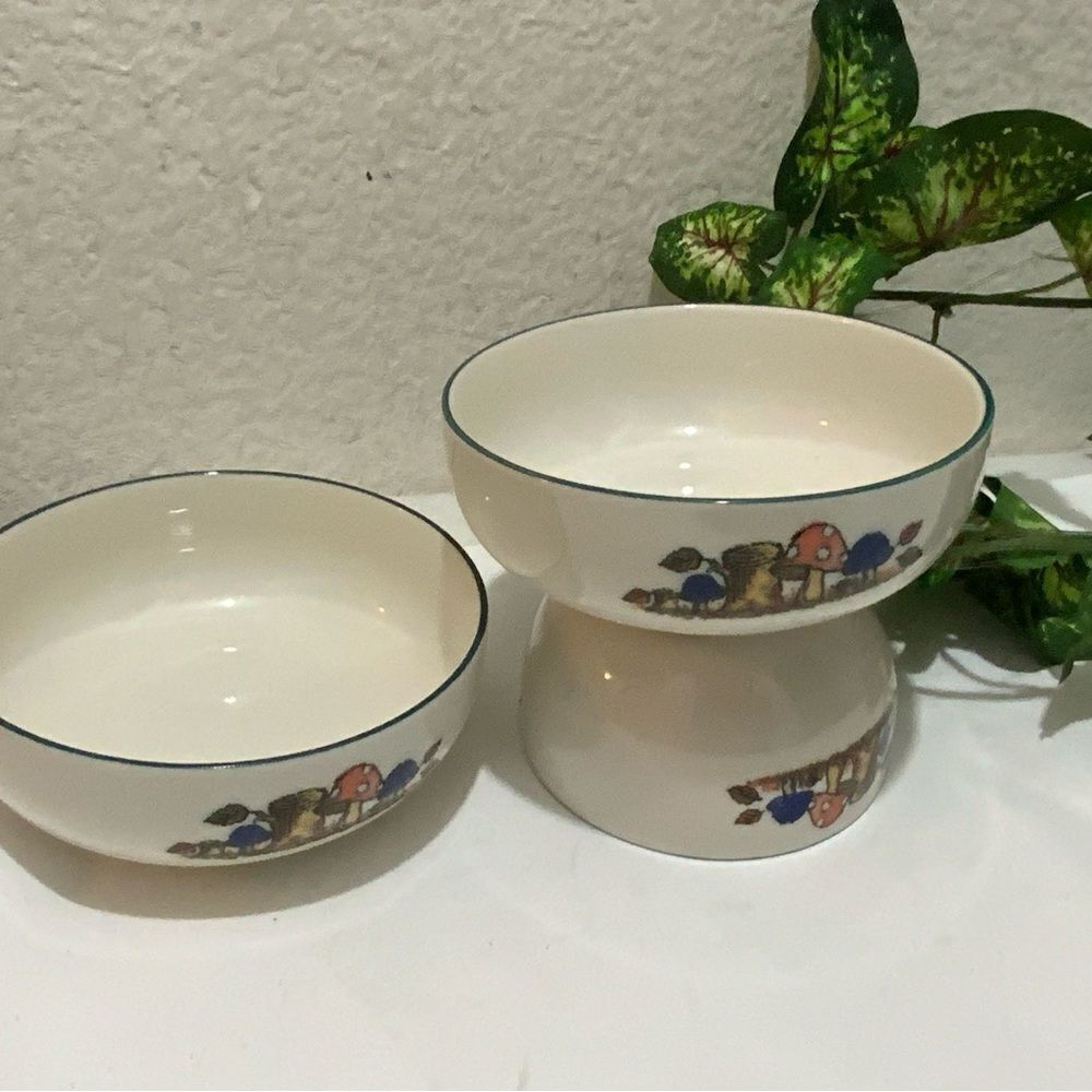 Set of 3 Vintage M.C. Little Mushroom Bowls oven to table Made in Korea B4